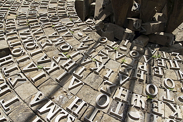 Cyprus. 'Resolution' art installation for peace in Lydra street by the Green Line in Nicosia