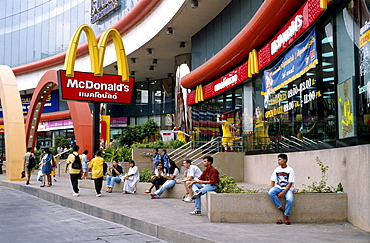 Thailand, macdonalds in a shopping mall in bangkok.