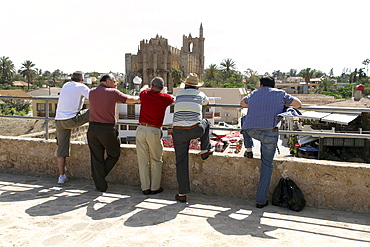 Tourists in the historic walled city of Famagusta, in Turkish occupied North Cyprus