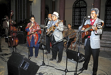 Salsa music, cuba. Havana. Compay segundo and omara portuondo performing