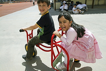 Cyprus.Children play at school near Green Line in Nicosia dividing the Republic of Cyprus and Turkish controlled north