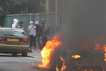 Damaged caused by rioters in hackney, london, uk