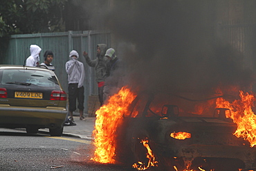 Damaged caused by rioters in hackney, london, uk