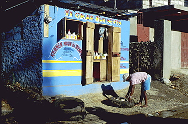 Haiti, tyre service. Jacmel 1998