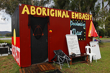 The Aboriginal Embassy tent city outside the old Parliament Buildings in Canberra, A.C.T. Australia, Pacific