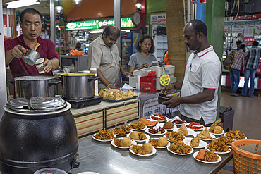 Food stall in Little India, Singapore, Southeast Asia, Asia