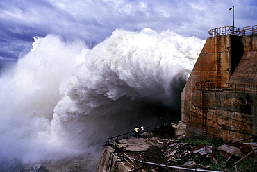 Hydro energy, brazil. River parana. itaipu hydroelectric power plant