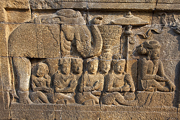 The ancient Borobudur Buddhist Temple, UNESCO World Heritage Site, near Yogyakarta, Java, Indonesia, Southeast Asia, Asia