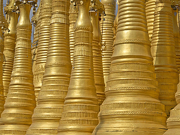 Detail of old Buddhist temple n the Inle Lake region, Shan State, Myanmar (Burma), Asia