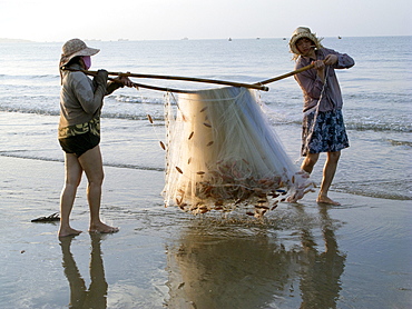 Vietnam, fishing co-operative working near mui ne