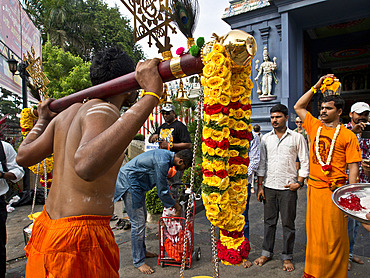 Thaipusam Hindu Tamil festival celebrated in Little India, Singapore, Southeast Asia, Asia