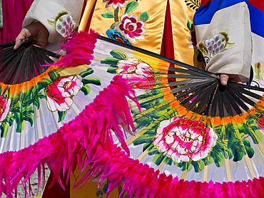 Dancers and performers at the traditional yearly Chingay festival in Singapore, Southeast Asia, Asia