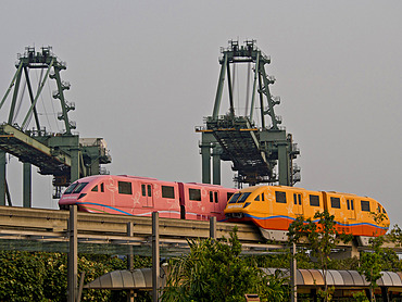 Monorail shuttle to Sentosa Island in Singapore, Southeast Asia, Asia