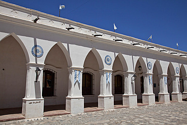 Colonial building in the village of Cachi in the Andes region, Salta, Argentina, South America