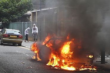 Damaged caused by rioters in hackney, london, uk