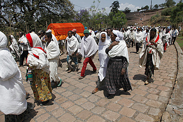 Easter Orthodox Christian religious celebrations in Lalibela, Ethiopia, Africa