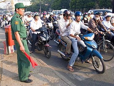 Vietnam, traffic wardens in ho chi minh city