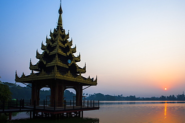 Early morning view of Royal Kaytumadi Hotel, Toungoo, Myanmar (Burma), Asia