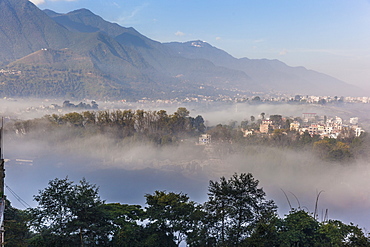 View of Champa Devi, a sacred mountain from Sneha's Care, Bhaisipati, Kathmandu, Nepal, Himalayas, Asia