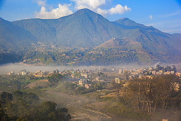 View of Champa Devi, a sacred mountain from Sneha's Care, Bhaisipati, Kathmandu, Nepal, Himalayas, Asia