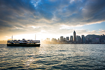 Hong Kong skyline with Star Ferry, Hong Kong, China, Asia