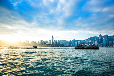 Hong Kong skyline with Star Ferry, Hong Kong, China, Asia