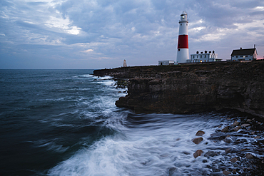 Portland Bill Lighthouse at night, Portland, Dorset, UK