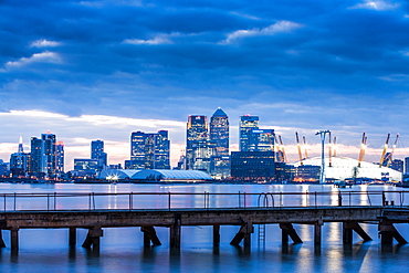 Canary Wharf from London Docklands, London, England, United Kingdom, Europe