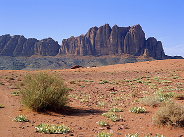 Looking west to Jebel Qattar, southern Wadi Rum, Jordan