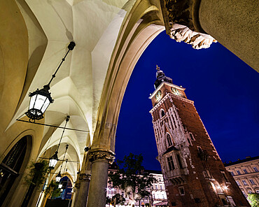 St. Mary's Church seen through archways, Krakow Square, UNESCO World Heritage Site, Krakow, Poland, Europe