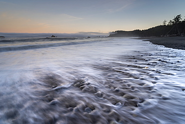 Rialto Beach at dawn, Olympic National Park, UNESCO World Heritage Site, Clallam, Washington State, United States of America, North America