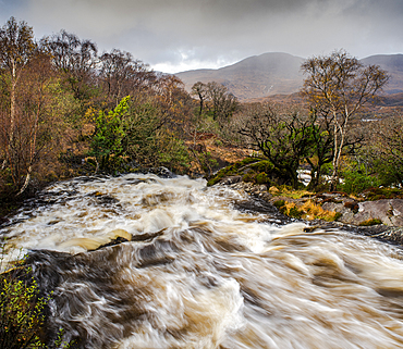 River in spate, Killarney National Park, County Kerry, Munster, Republic of Ireland, Europe