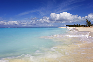 The sands of Grace Bay, the most spectacular beach on Providenciales, Turks and Caicos, in the Caribbean, West Indies, Central America