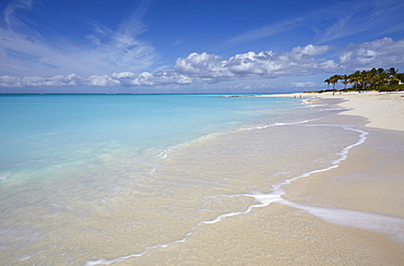 The sands of Grace Bay, the most spectacular beach on Providenciales, Turks and Caicos, in the Caribbean, West Indies, Central America