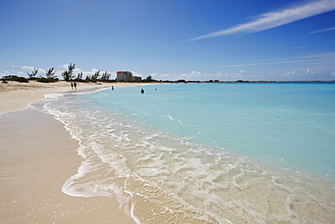 The sands of Grace Bay, the most spectacular beach on Providenciales, Turks and Caicos, in the Caribbean, West Indies, Central America