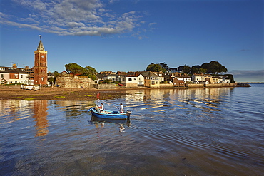 Evening sunlight on the historic Devon riverside village of Lympstone, on the estuary of the River Exe, near Exeter, Devon, England, United Kingdom, Europe