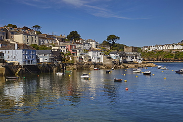 The riverside village of Polruan, in the mouth of the River Fowey, near the town of Fowey, southern Cornwall, England, United Kingdom, Europe