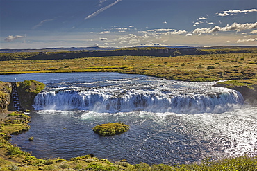 A foaming waterfall, Faxifoss Falls, near Geysir, southwest Iceland, Polar Regions