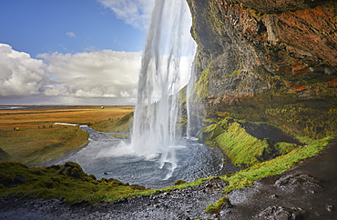 Seljalandsfoss Falls, near the town of Vik, in southern Iceland, Polar Regions