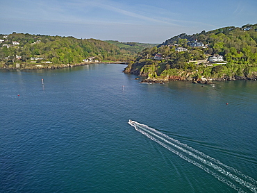 An early morning view of the town of Salcombe beside the Kingsbridge Estuary, Devon, England, United Kingdom, Europe