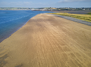 An aerial view of the estuary of the Taw and Torridge Rivers, near Bideford and Barnstaple, Devon, England, United Kingdom, Europe