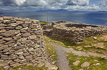 The Fahan group of beehive huts, on the southwest coast of the Dingle Peninsula, near Slea Head, County Kerry, Munster, Republic of Ireland, Europe