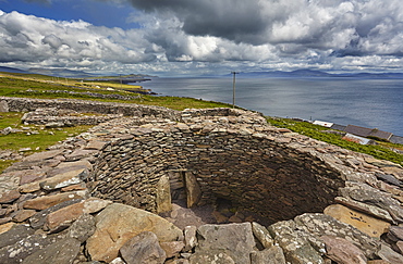 The Fahan group of beehive huts, on the southwest coast of the Dingle Peninsula, near Slea Head, County Kerry, Munster, Republic of Ireland, Europe