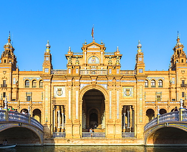 Plaza de Espana, built for the Ibero-American Exposition of 1929, Seville, Andalucia, Spain, Europe