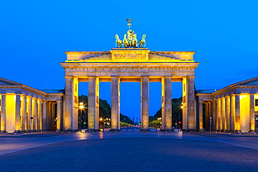 Brandenburg Gate at night in Berlin, Germany, Europe