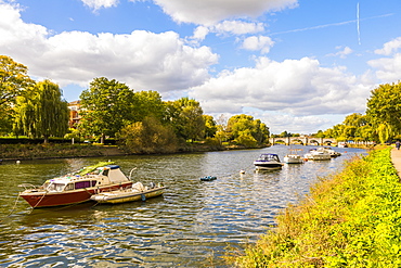 Boats on River Thames in Richmond, England, Europe