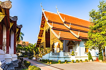 Wat Phra Singh (Gold Temple) at night, Chiang Mai, Northern Thailand, Thailand, Southeast Asia, Asia