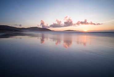 Sunset at Traigh Eais, Barra, Outer Hebrides, Scotland, United Kingdom, Europe