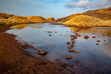 Late afternoon at Sandwood Loch, Sandwood Bay, Scotland, United Kingdom, Europe