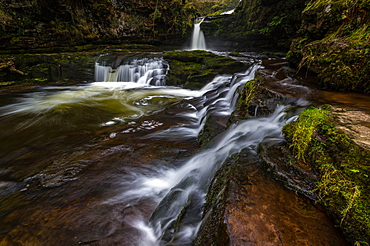 Sgwd Isaf Clun-Gwyn waterfall, Pontneddfechan, Powys, Wales, United Kingdom, Europe